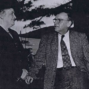 W.J. Roué with his wife, Winifred. They were married in 1908. This photo was in the '50s and the image used on the W.J. Roué stamp issued by Canada Post in 1998.